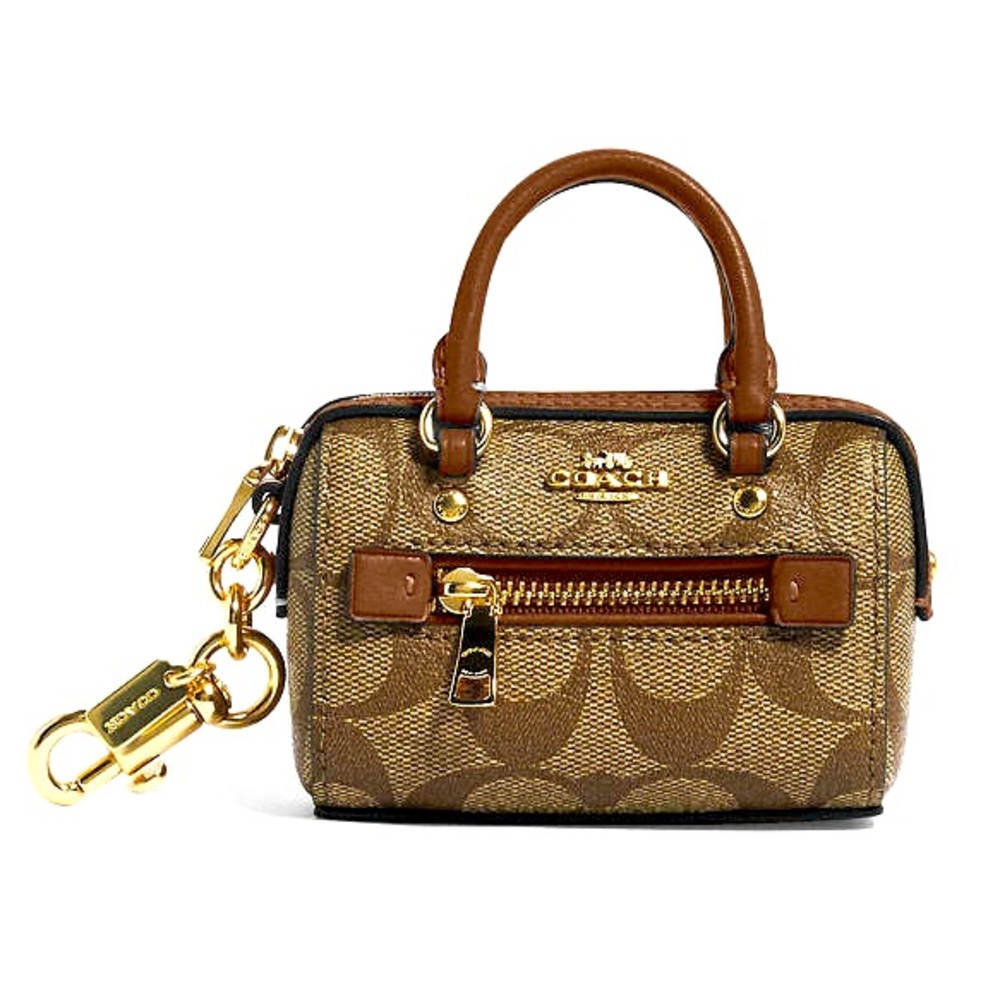 Coach Mini Rowan Bag Charm- Khaki